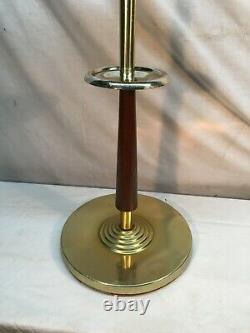 Vtg MID Century Dutch Modern Smoking Stand Red Amber Glass Ash Plateau 25in Tall