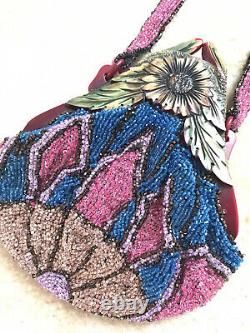 Vtg/antique Art Déco Carved Cherry Amber Bakelite Frame Micro Bead Handbag/purse